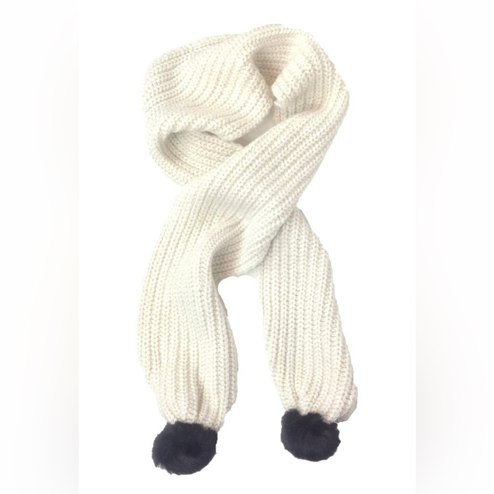Kate Spade 'Luxe Fur' Shimmer Pom Pom Scarf